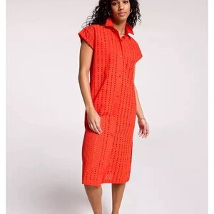 CALIA Women's Extended Sleeve Button Down Swim Cover Up, size Small NWT